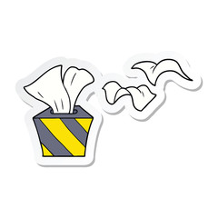 sticker of a cartoon box of tissues