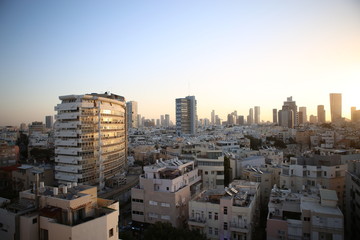 Winter sunset in Tel Aviv