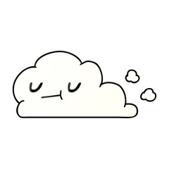 gradient cartoon of kawaii happy cloud