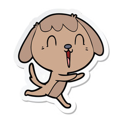 sticker of a cute cartoon dog