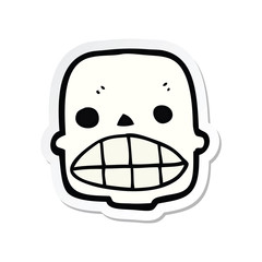 sticker of a cartoon skull