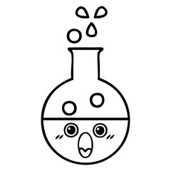 line drawing cartoon test tube