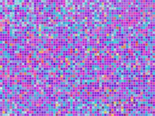 Square pixel mosaic. Light multicolored tile background