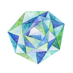 Brilliant, multi-colored crystal. Watercolor.
