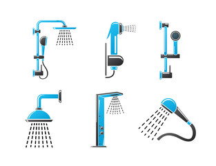 Vector icons. Bath shower set