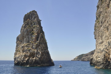 Fototapeta na wymiar Rock in the sea near Paxos in Greece