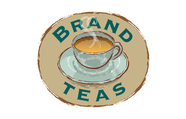 Brand-Teas-Logo: Illustrated design with live type for Brand Name