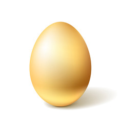 Golden egg. Easter symbol. Spring traditional holidays.