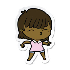 sticker of a cartoon woman