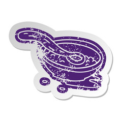 distressed old sticker of a cereal bowl
