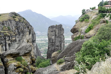 Rock formations in Meteora, Greece