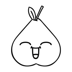 line drawing cartoon pear