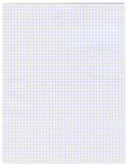 A blank sheet of paper in a box torn from a notebook in mathematics