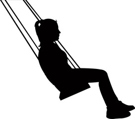 girl swinging , ailhouette vector