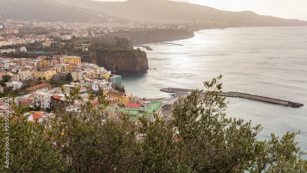 Wall mural The city and the sea in Italy 