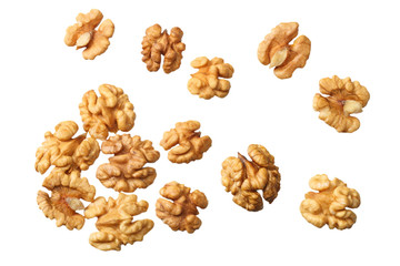 walnuts isolated on white background top view