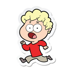 sticker of a cartoon man gasping in surprise