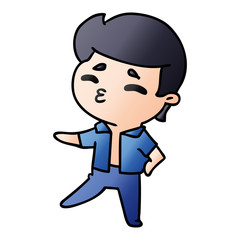 gradient cartoon kawaii 1950 cute boy