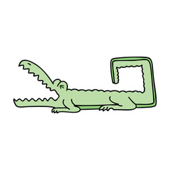 quirky hand drawn cartoon crocodile