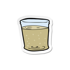 sticker of a cartoon whiskey glass