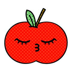 comic book style cartoon red apple