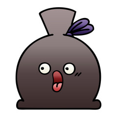 gradient shaded cartoon sack