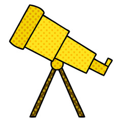 comic book style cartoon telescope