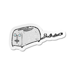 retro distressed sticker of a cartoon toaster