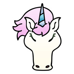 quirky gradient shaded cartoon unicorn