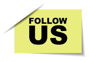 yellow vector banner follow us