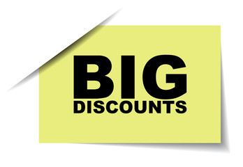 yellow vector banner big discounts