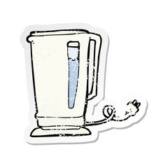 retro distressed sticker of a cartoon kettle