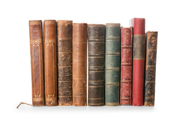 Old books isolated on white with clipping path