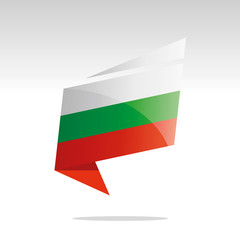 Obraz premium New abstract Bulgaria flag origami logo icon button label vector