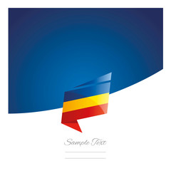 New abstract Romania flag origami blue background vector