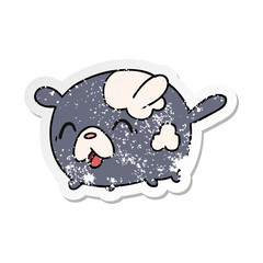 distressed sticker cartoon kawaii cute patch dog