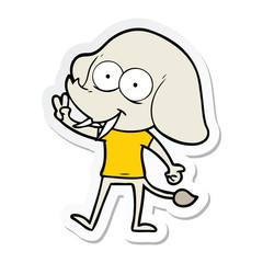 sticker of a happy cartoon elephant
