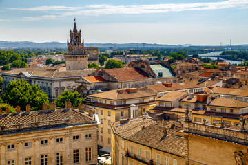 Aerial panoramic view of Arles, France, Provence. Travel France.