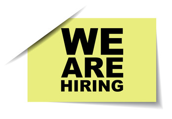 yellow vector banner we are hiring