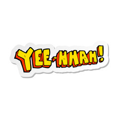 sticker of a yee hah cartoon