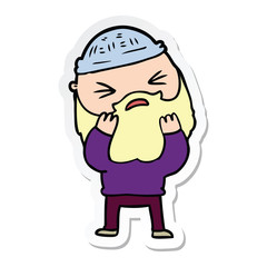 sticker of a cartoon man with beard