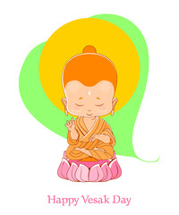 Little Buddha meditate on the lotus