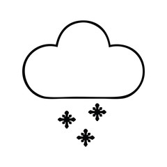 line drawing cartoon snow cloud
