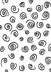 Hand drawn abstract black-and-white illustration background