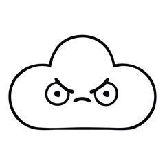 line drawing cartoon storm cloud