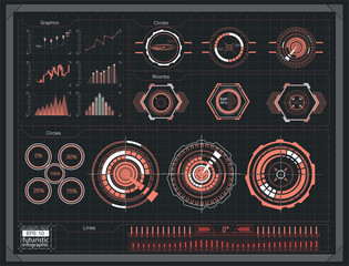 Hud futuristic element. Set of Circle Abstract Digital Technology UI Futuristic HUD Virtual Interface Elements Sci- Fi Modern User For Graphic Motion