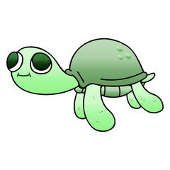 quirky gradient shaded cartoon turtle