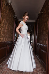 Bride in the brown hall