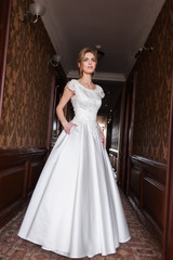 Bride in the brown hall