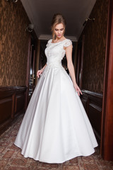 Fototapeta premium Bride in the brown hall